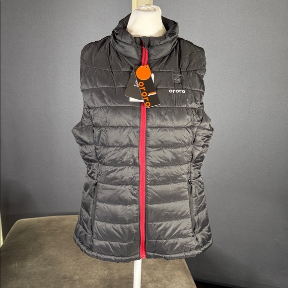 Women’s Ororo Classic Heated Vest Black Red Zip Front Size M NWT *NO BATTERY - Picture 2 of 16
